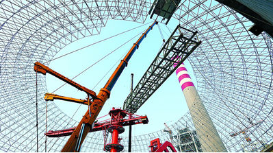 巨力吊裝帶除塵設備吊裝案例圖